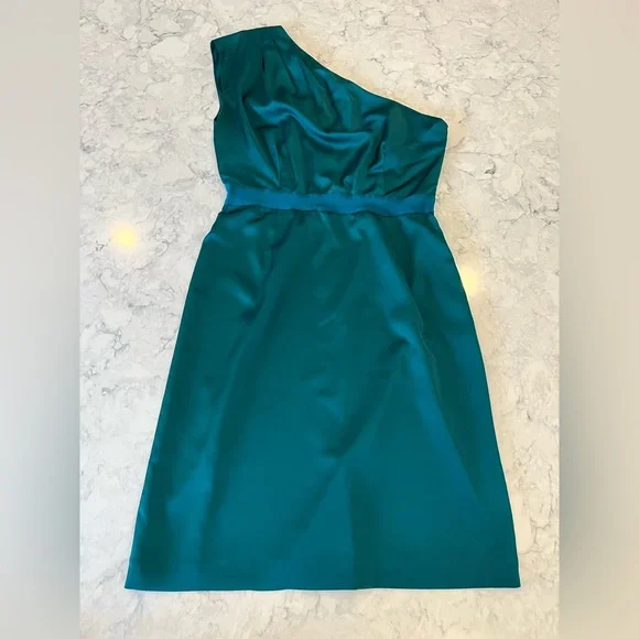 Banana Republic | Dresses | Emerald Green Silk One Shoulder Banana Republic  Dress Size | Poshmark